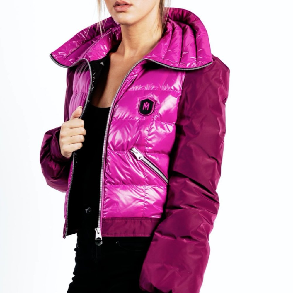 Mackage magenta short quilted puffer jacket coat S- Pantone colour of the year!